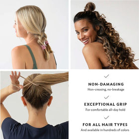 Élastique à cheveux jaune citron L. Erickson en gros plan