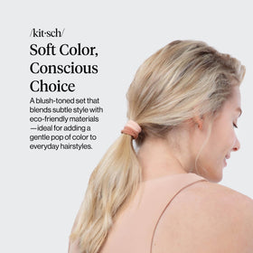 Élastique à cheveux Kitsch en nylon rose en gros plan