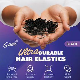 Élastique à cheveux noir Gumi good sur une queue de cheval