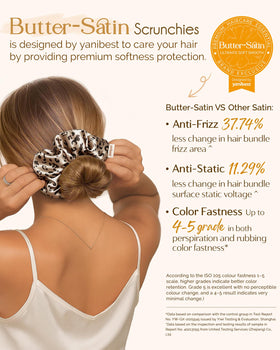 Élastique à cheveux satin YANIBEST sur un poignet, mode tendance