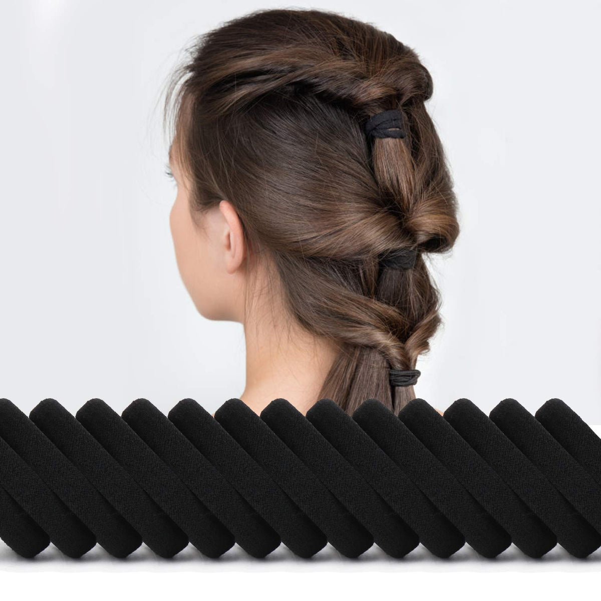Élastiques à cheveux BAOLI utilisés dans une coiffure simple