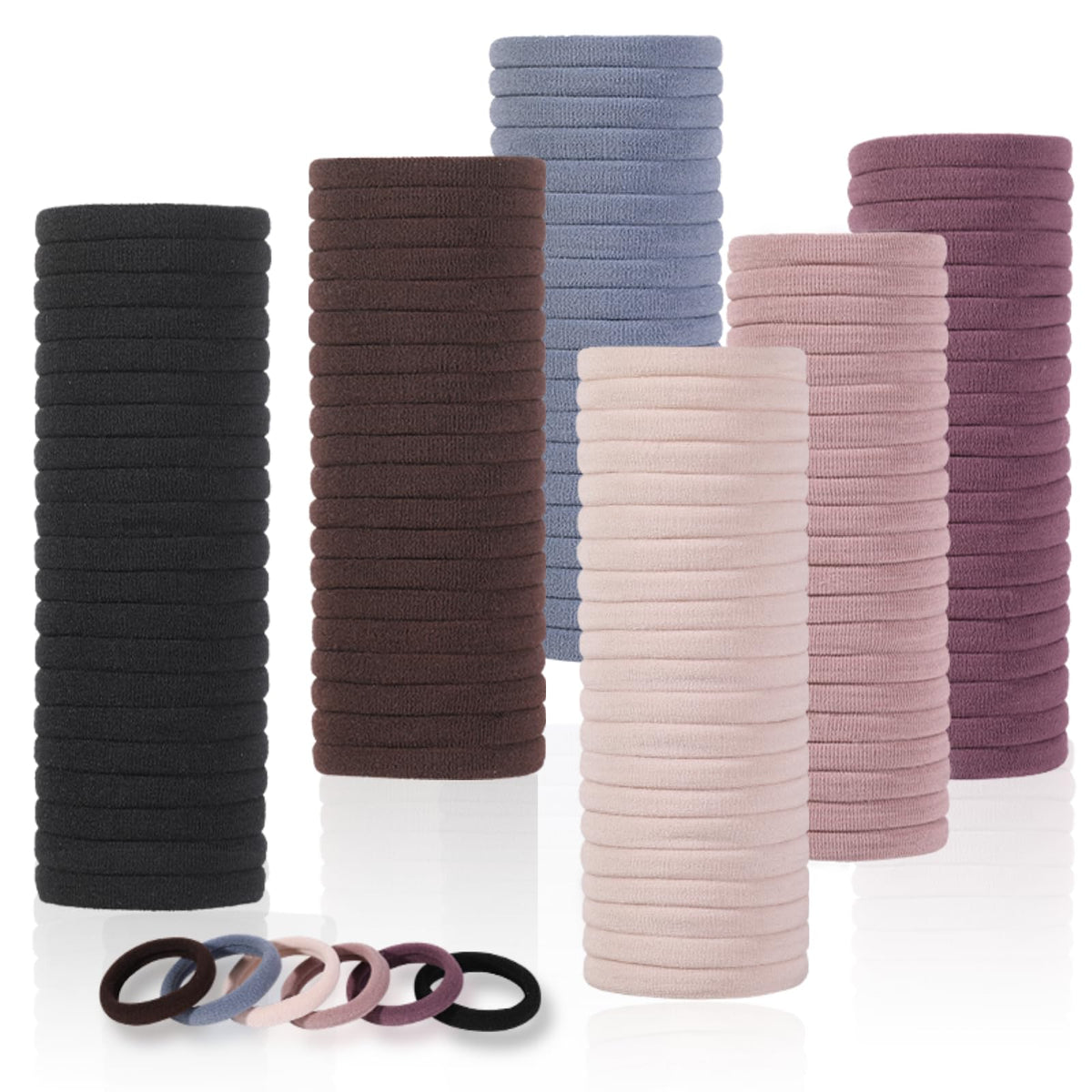 Élastiques à cheveux doux LuSeren 120PCS avec teintes neutres
