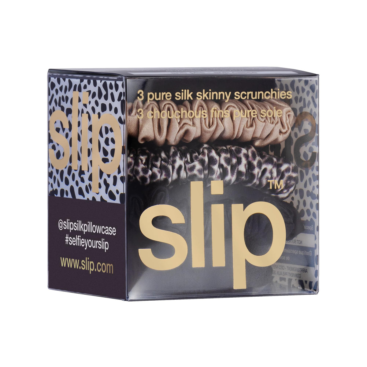Élastiques à cheveux en soie SLIP motif léopard vue de face