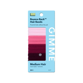 Élastiques à cheveux GIMME en paquet de 12, couleur rose