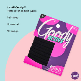 Élastiques à cheveux Goody Ouchless en utilisation sur une coiffure