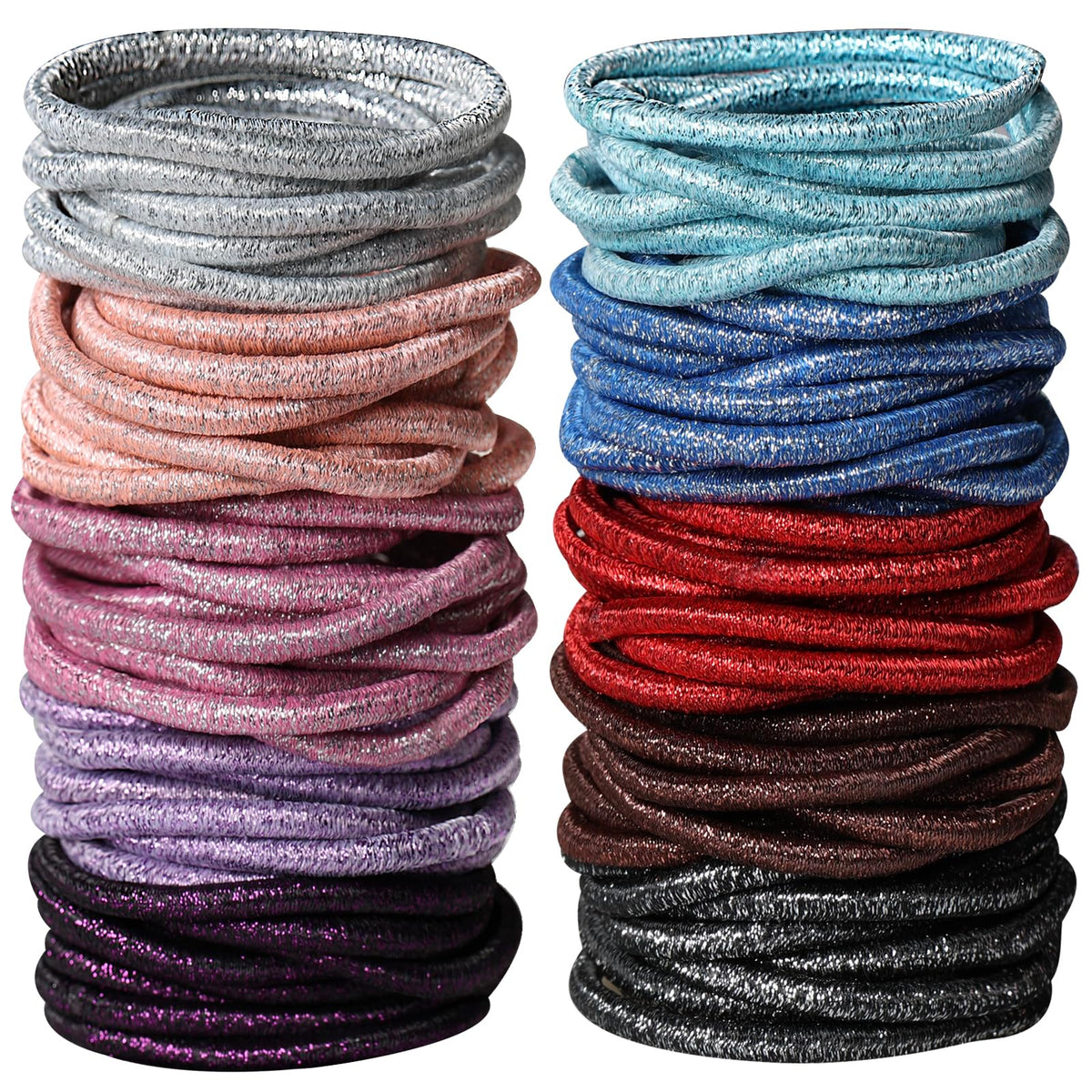 Élastiques à cheveux Hageolan multicolores, pack de 120 pièces