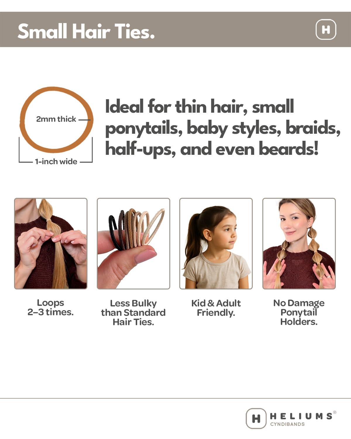 Élastiques à cheveux Heliums dans un joli emballage