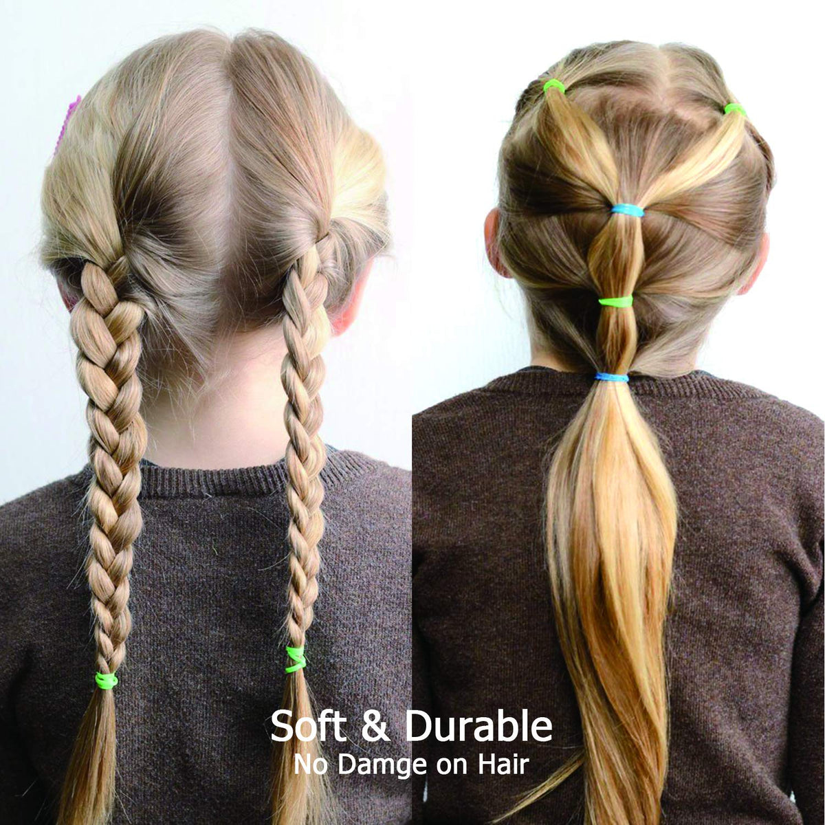 Élastiques à cheveux HOYOLS dans un conteneur refermable