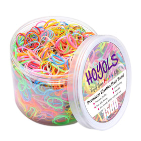 Élastiques à cheveux HOYOLS multicolores dans un conteneur réutilisable