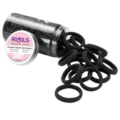 Élastiques à cheveux HOYOLS noirs, paquet de 100 pièces