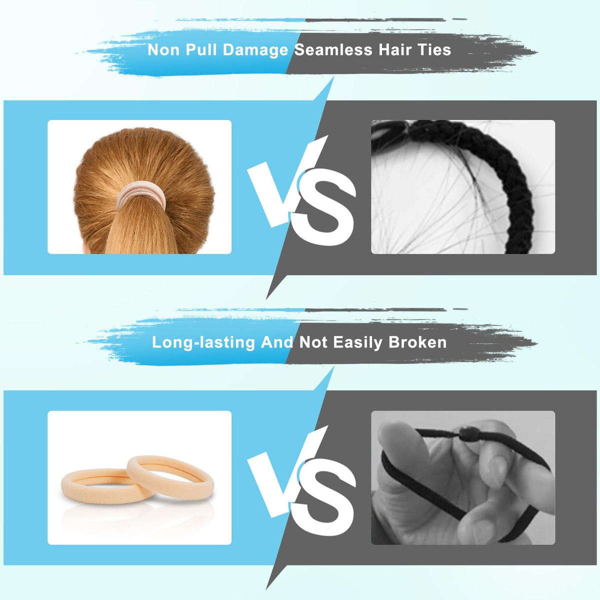 Élastiques à cheveux IKOCO blond utilisés pour une queue de cheval