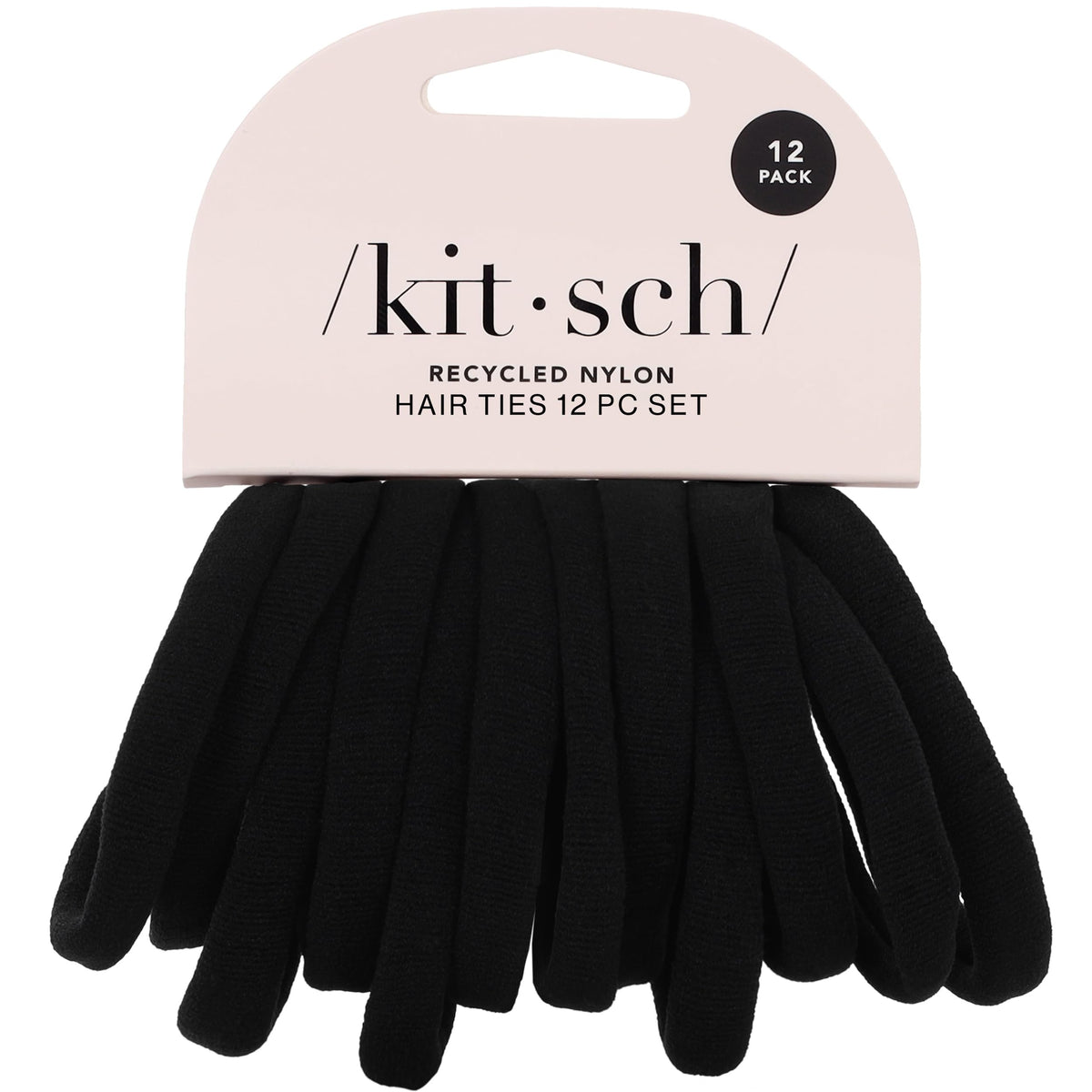 Élastiques à cheveux Kitsch noirs 12 pièces en emballage