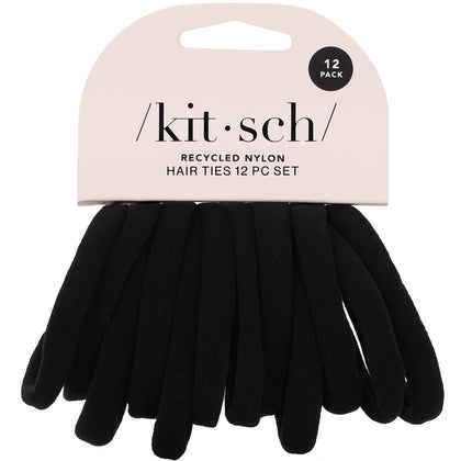 Élastiques à cheveux Kitsch noirs 12 pièces en emballage