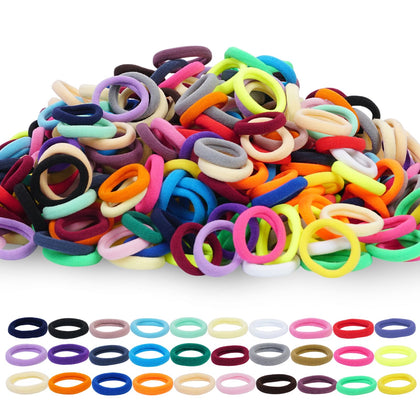 Élastiques à cheveux LuSeren 500pcs avec 30 couleurs assorties