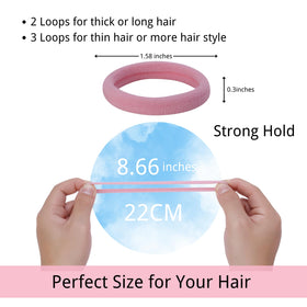 Élastiques à cheveux LuSeren en rose, présentation élégante