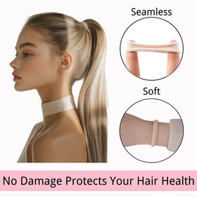 Élastiques à cheveux LuSeren, mise en situation avec cheveux attachés