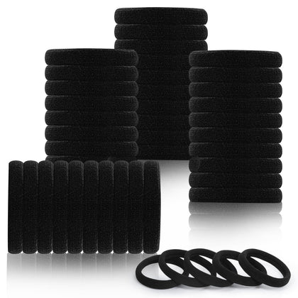 Élastiques à cheveux noirs épais LuSeren pack de 80 pièces