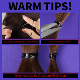 Élastiques à cheveux noirs Teenitor utilisés pour une tresse
