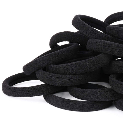 Élastiques à cheveux Qarwayoc 50PCS en noir, vue avant