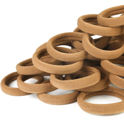 Élastiques à cheveux Qarwayoc 50PCS marron clair, vue de face