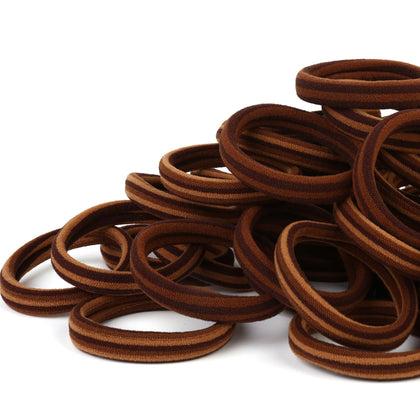 Élastiques à cheveux Qarwayoc en coton marron, paquet de 50 pièces