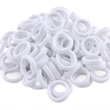 Élastiques à cheveux QRTVI blanc 120PCS, vue de face