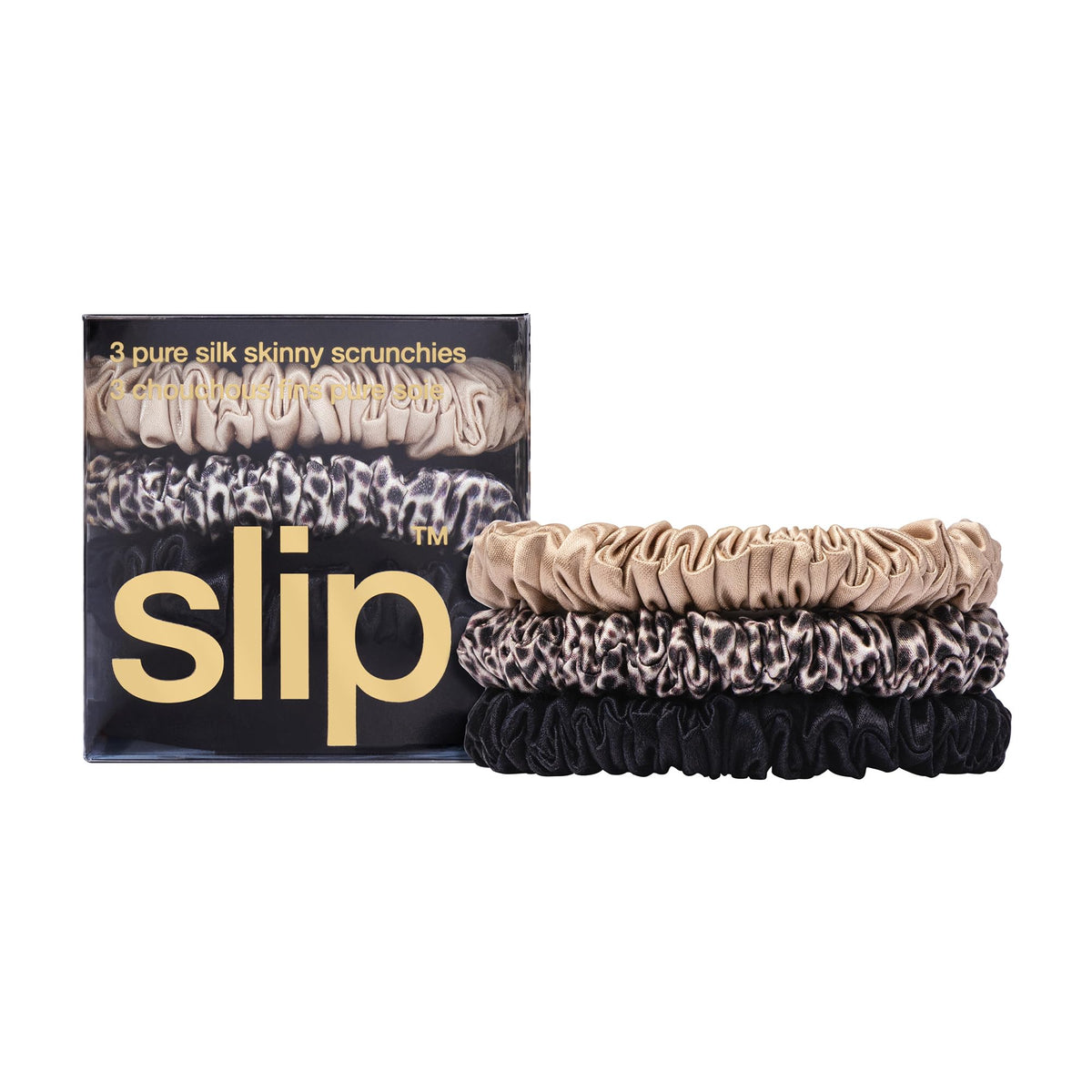 Élastiques à cheveux SLIP en soie avec zoom sur la texture