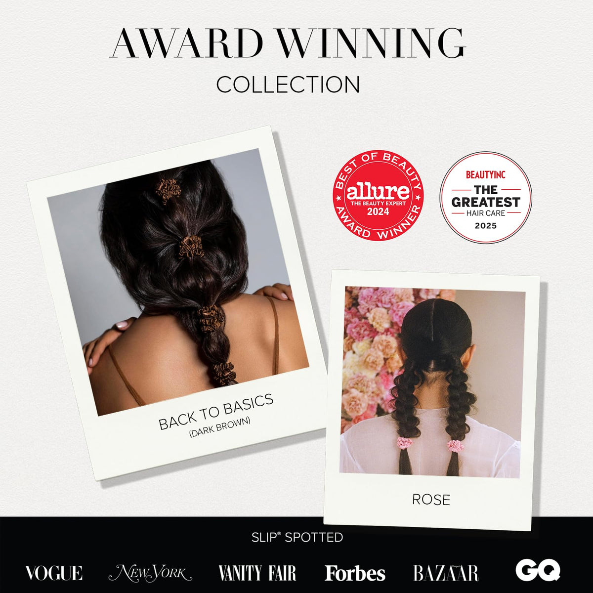 Élastiques à cheveux SLIP en soie dans une main