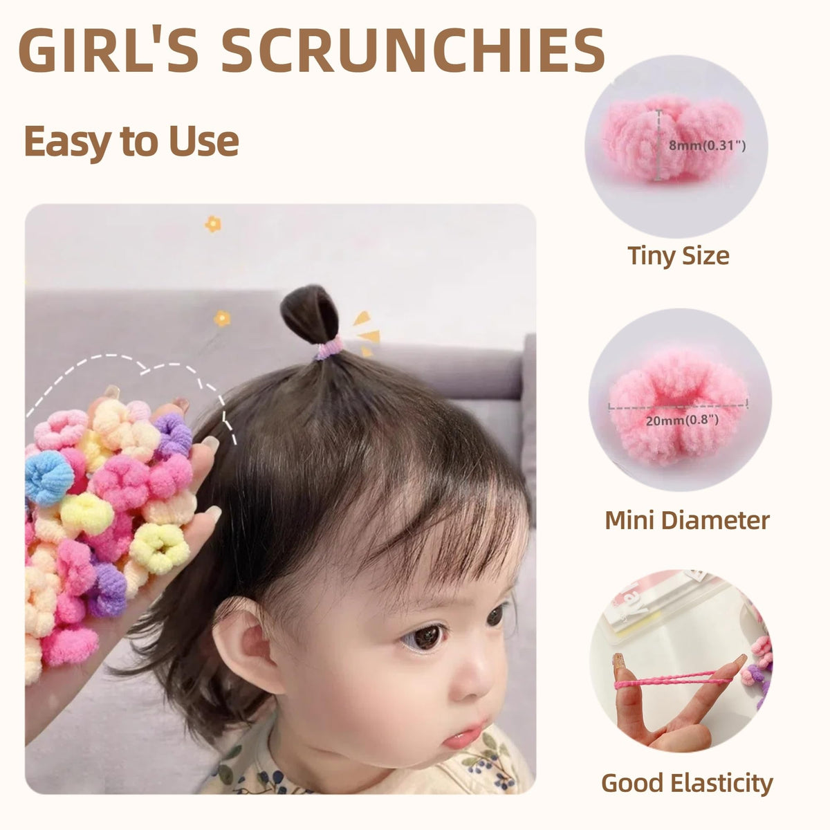 Élastiques à cheveux WDGROW utilisés pour une coiffure de poney