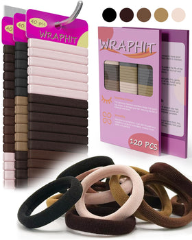 Élastiques à cheveux Wraphit 120 pièces en paquet