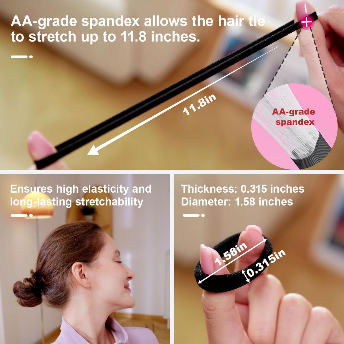 Élastiques à cheveux Wraphit en usage sur une coiffure