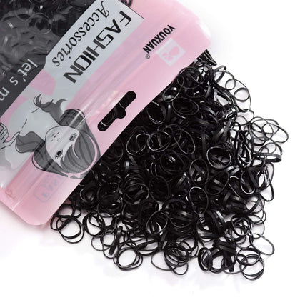Élastiques à cheveux YOUXUAN noirs en paquet de 1000