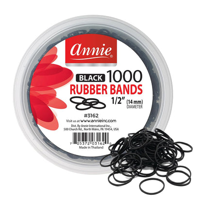 Élastiques Annie 1000 pièces, modèle noir, vue de face