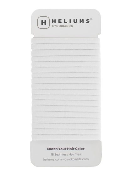 Élastiques cheveux Heliums blanc, pack de 18, vue de face