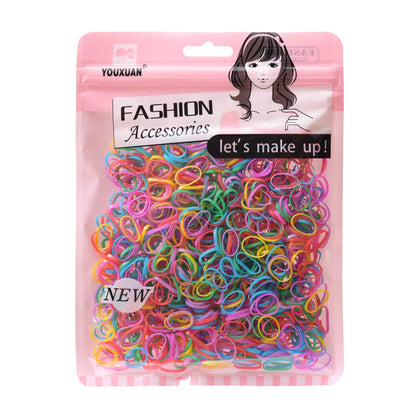 Élastiques cheveux YOUXUAN 1000 bandes colorées, vue avant
