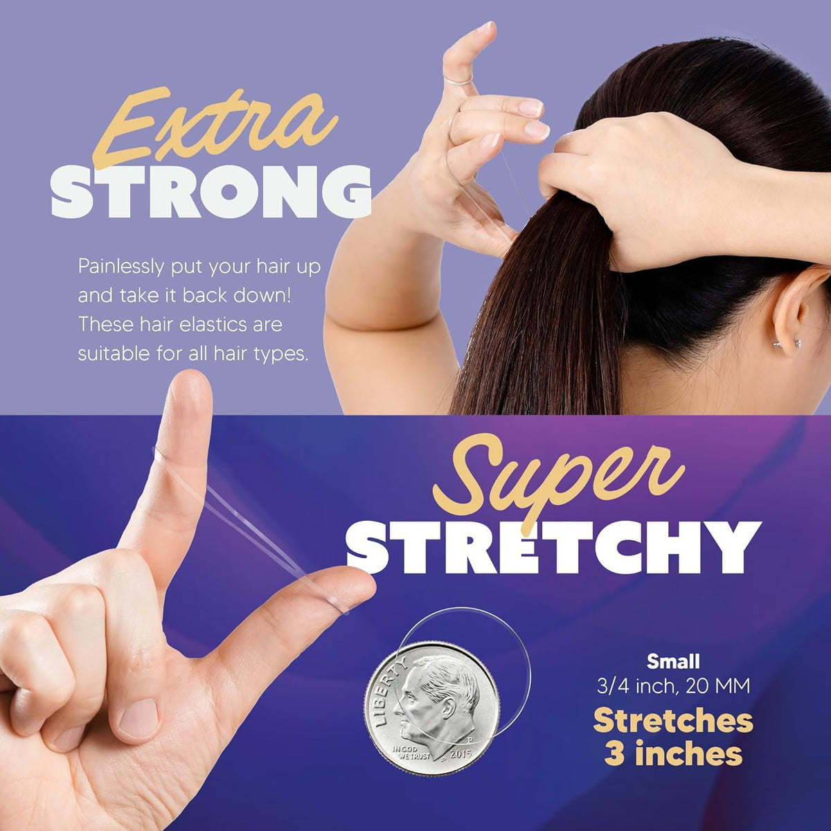Élastiques Gumi good en utilisation sur cheveux