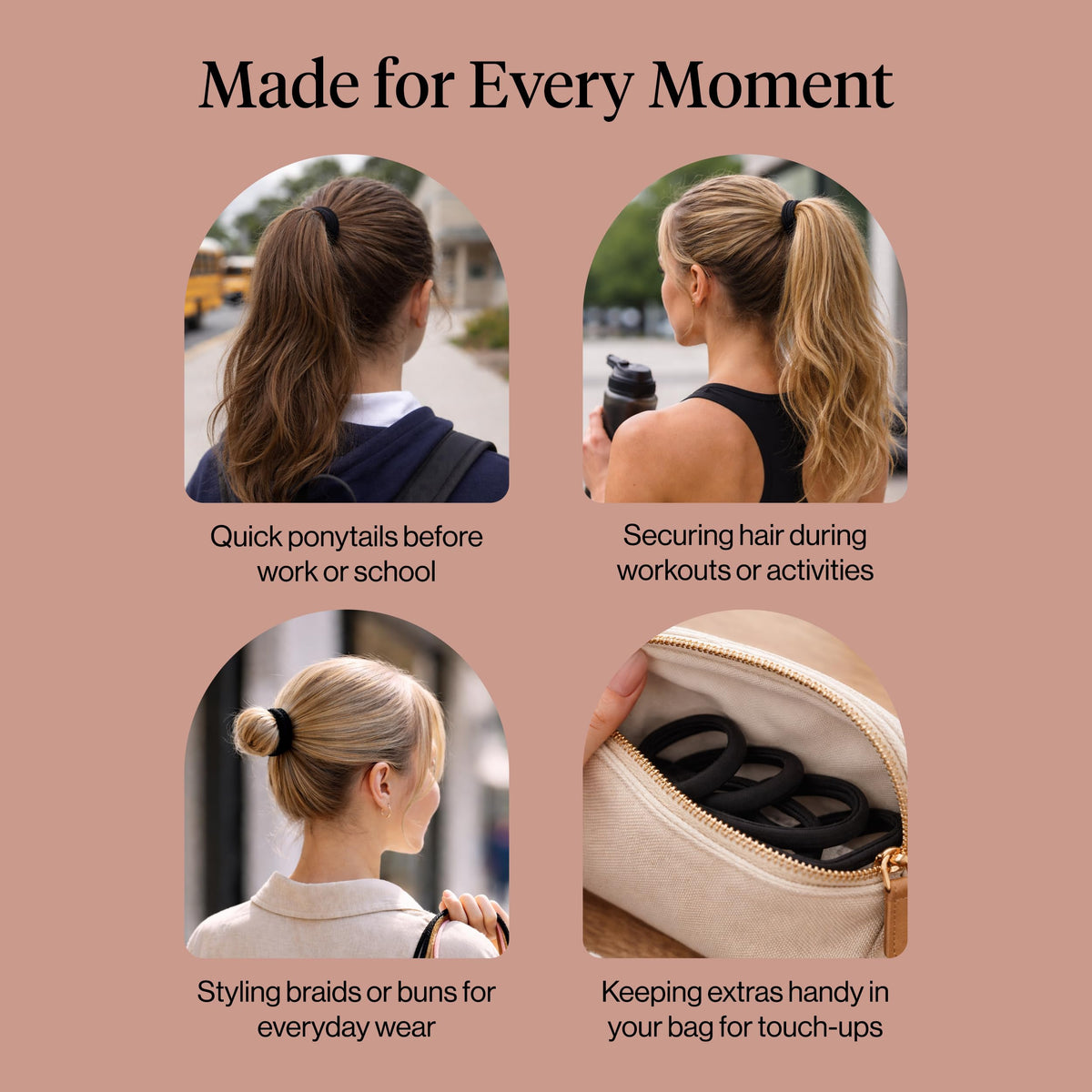 Élastiques Kitsch utilisés pour un chignon élégant