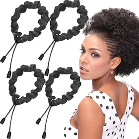 Élastiques satin ajustables Bswox, 4 pièces, noir et marron
