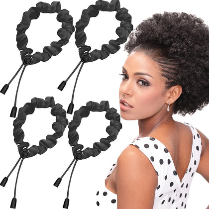 Élastiques satin ajustables Bswox, 4 pièces, noir et marron