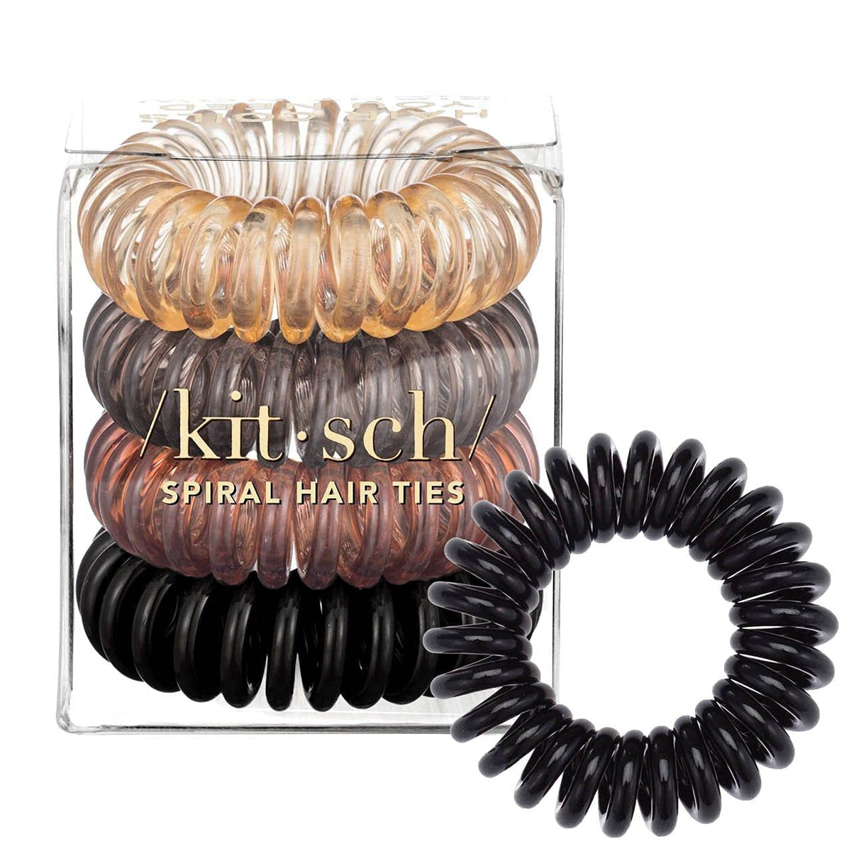 Élastiques spirales Kitsch bruns, vue avant