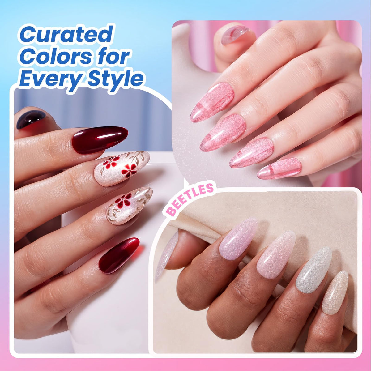 Élégant étui compact du set de vernis gel beetles