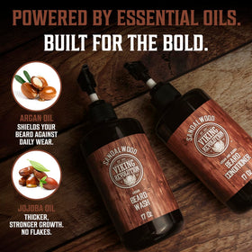 Éléments du Kit de Barbe Viking Revolution sur fond blanc