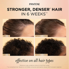 Éléments du système Pantene Abondant & Fort sur fond blanc