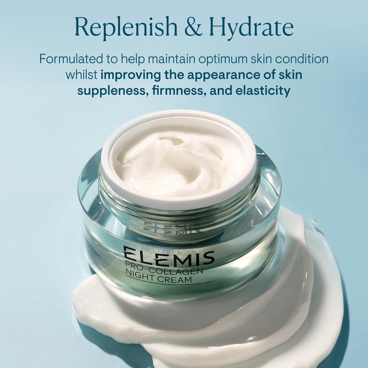 ELEMIS Crème de Nuit Pro-Collagène 50ml avec étiquette détail