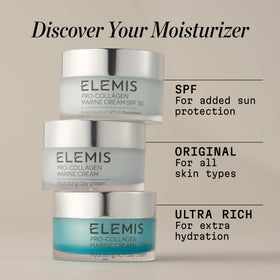 ELEMIS Crème Marine Pro-Collagène 98ml contenu près de fleurs