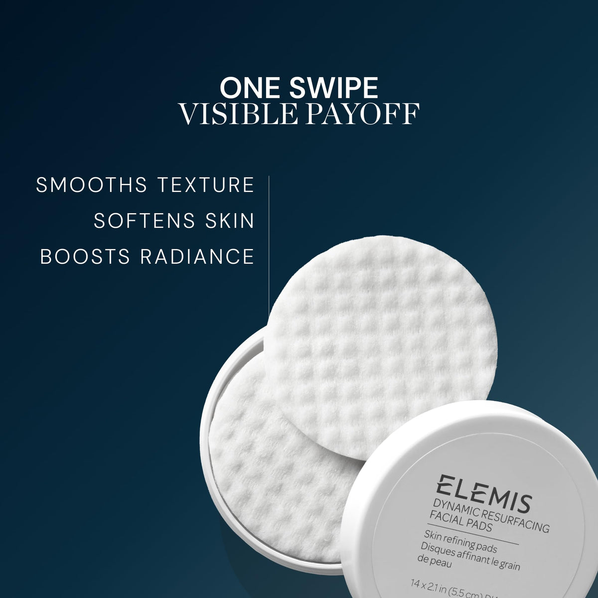 ELEMIS Pads Exfoliants, gros plan sur la texture du pad
