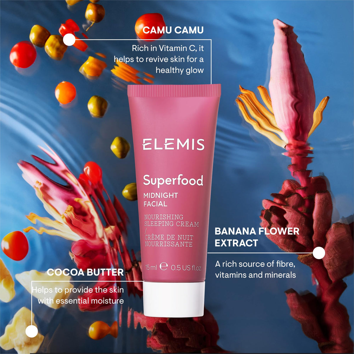 ELEMIS Superfood Midnight Facial 15ml avec ingrédients naturels