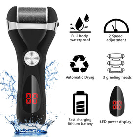 Elmchee Râpe Électrique pour Pieds vue arrière avec câble USB