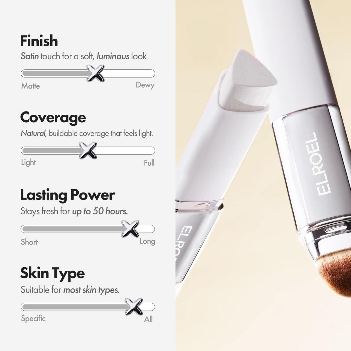 ELROEL Blanc Cover Stick V avec son emballage