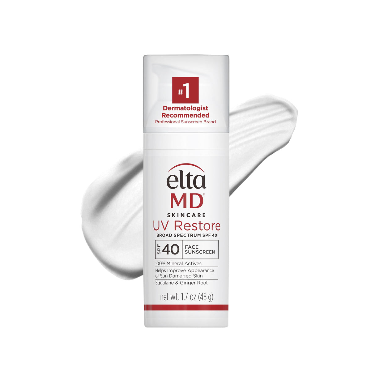 EltaMD Crème Solaire Minérale Non Teintée 100% Minérale SPF 40, vue de face